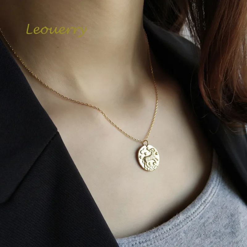 Leouerry 925 Sterling Silver 12 Constellation Necklace Baroque Style Capricorn Necklace Coin Pendant Jewelry Bijoux
Leouerry 925 Sterling Silver 12 Constellation Necklace Baroque Style Capricorn Necklace Coin Pendant Jewelry Bijoux