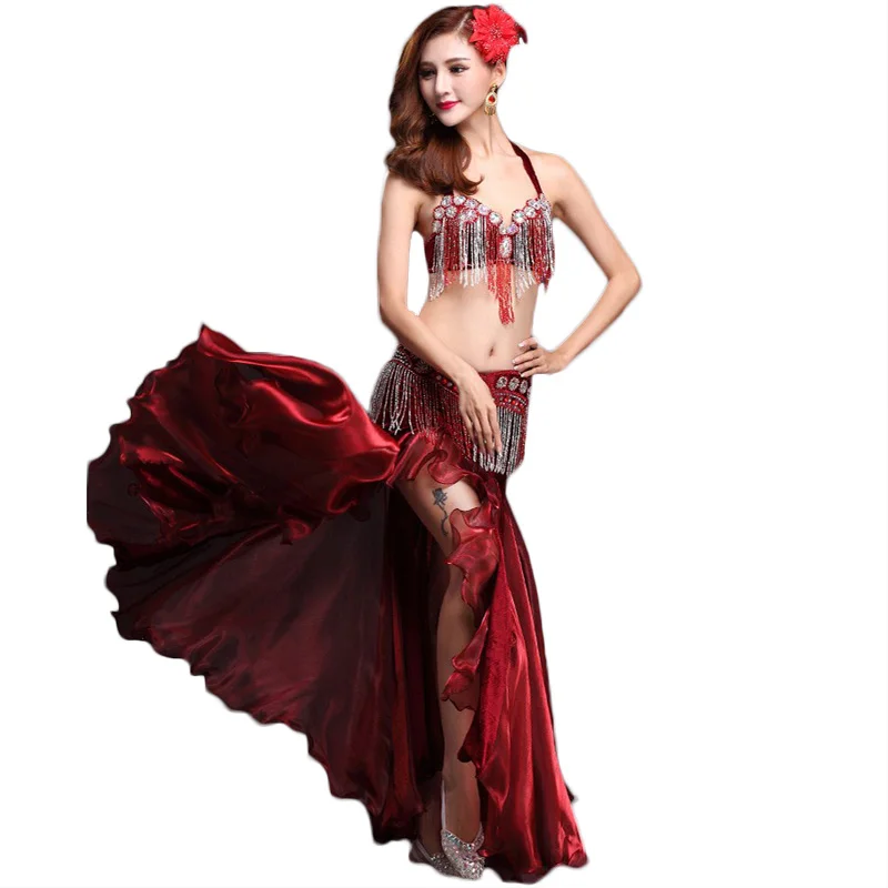Performance Oriental Belly Dancing Clothes 3-piece Suit Bead Bra, Belt & Skirt Belly Dance Costume Set
Performance Oriental Belly Dancing Clothes 3-piece Suit Bead Bra, Belt & Skirt Belly Dance Costume Set