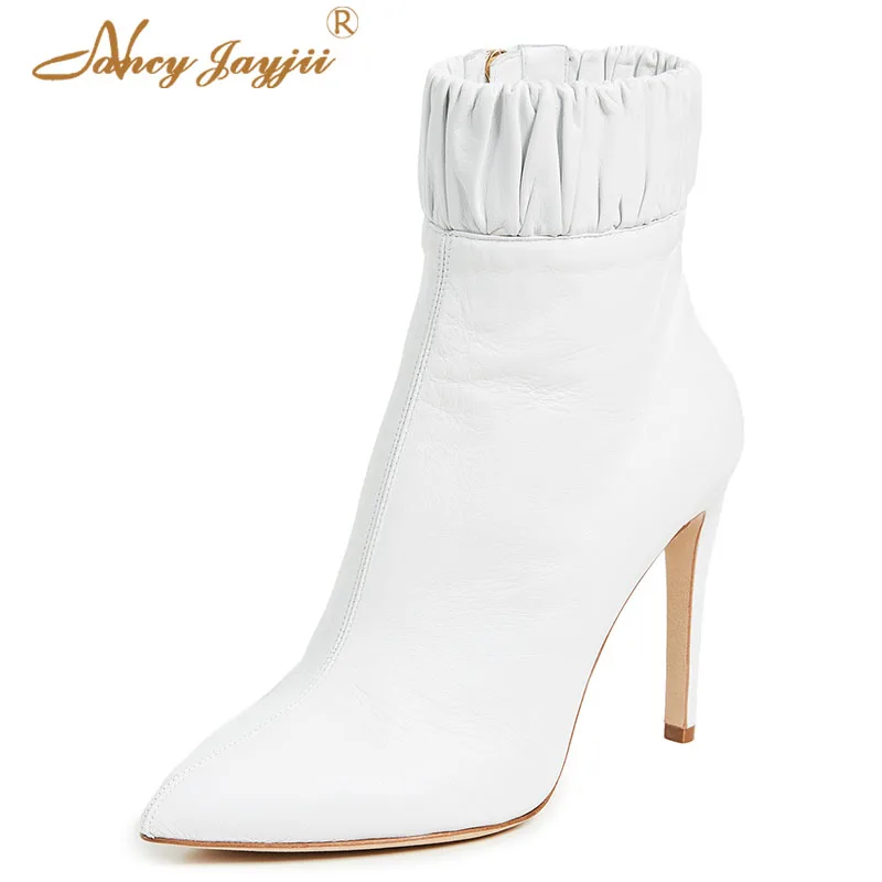 White Ladies Shoes Woman Ankle Boots Elastic Band 2021 Winter Autumn Short Plush Super Thin Heels Pleated Big Size 45 44 Dress
White Ladies Shoes Woman Ankle Boots Elastic Band 2021 Winter Autumn Short Plush Super Thin Heels Pleated Big Size 45 44 Dress