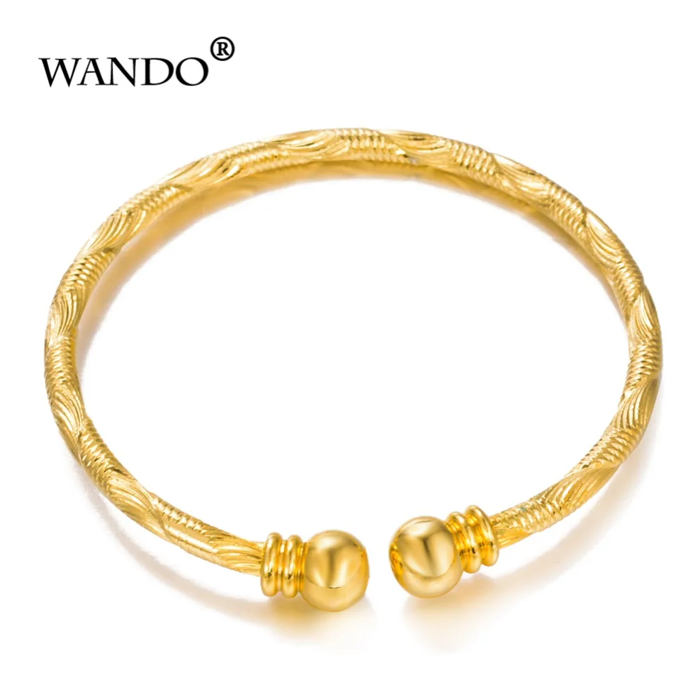 WANDO Dubai Bangles For Baby/Kids Gold Color Ethiopian Exquisite Bracelet/Bangle Trendy African Arab Jewelry b77
WANDO Dubai Bangles For Baby/Kids Gold Color Ethiopian Exquisite Bracelet/Bangle Trendy African Arab Jewelry b77