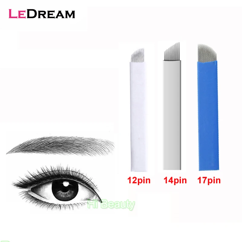 High Quality 5pcs/lot Sterilized White Blue 12/14/17 Pin Permanent Makeup Blade Manual Embroidery Eyebrow 3D Tattoo Needle
High Quality 5pcs/lot Sterilized White Blue 12/14/17 Pin Permanent Makeup Blade Manual Embroidery Eyebrow 3D Tattoo Needle