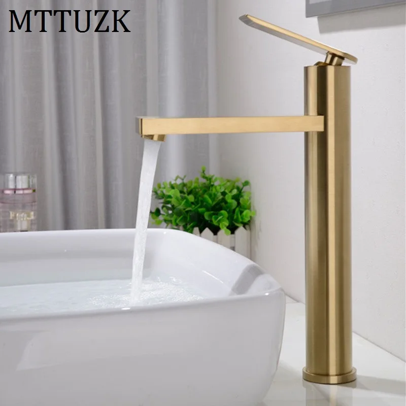 Смеситель для раковины MTTUZK, кран из твердой латуни с матовым золотым покрытием, для холодной и горячей воды, черный, крепление на раковину
Смеситель для раковины MTTUZK, кран из твердой латуни с матовым золотым покрытием, для холодной и горячей воды, черный, крепление на раковину