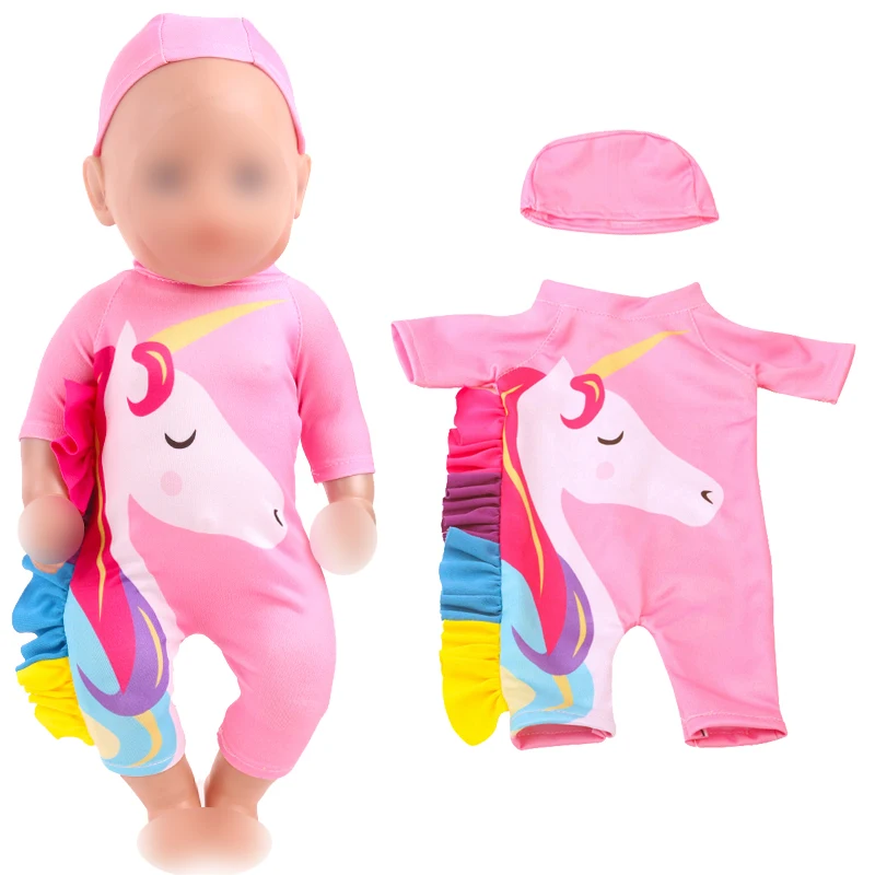 Dolls clothes Unicorn swimsuit + pink swim cap Jumpsuit Dress accessories fit 43 cm baby and American 18 inch Girl f745
Dolls clothes Unicorn swimsuit + pink swim cap Jumpsuit Dress accessories fit 43 cm baby and American 18 inch Girl f745