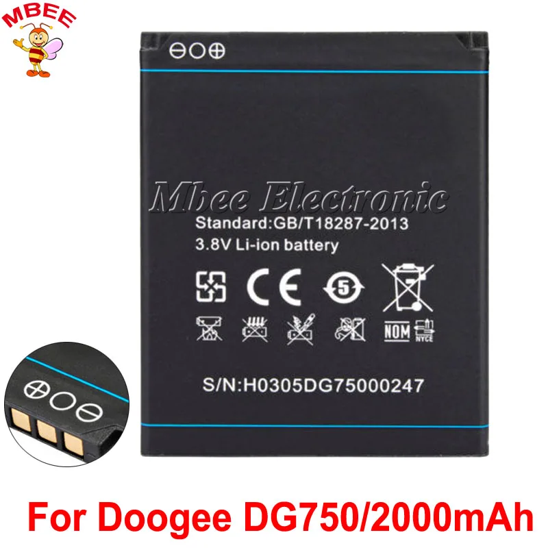 2000mAh For DOOGEE DG750 Battery Bateria Accumulator for DOOGEE IRON-BONE DG750 High Quality
2000mAh For DOOGEE DG750 Battery Bateria Accumulator for DOOGEE IRON-BONE DG750 High Quality