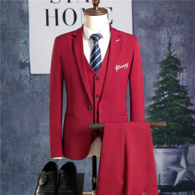 Men's suit spring and autumn new solid color slim men's suit three-piece suit (jacket + pants + vest) men's business formal suit
Men's suit spring and autumn new solid color slim men's suit three-piece suit (jacket + pants + vest) men's business formal suit