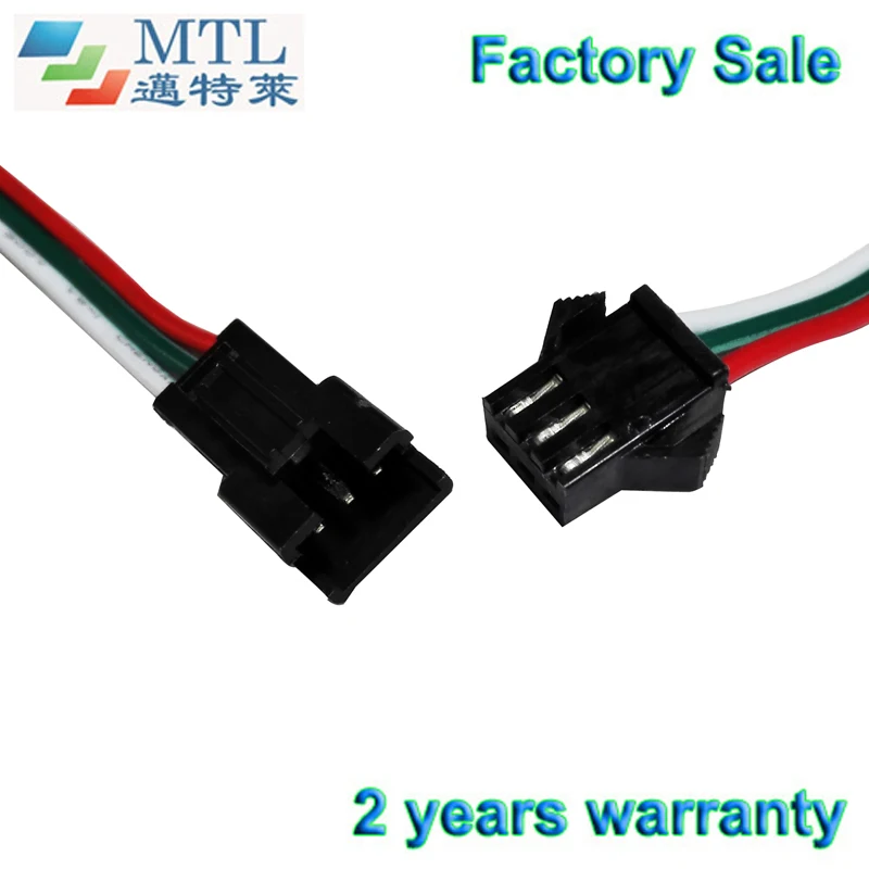 SM connector 3 pin for CCT LED strip, 100 pair/lot, 22# wire 15cm long at each end, Factory Wholesale
SM connector 3 pin for CCT LED strip, 100 pair/lot, 22# wire 15cm long at each end, Factory Wholesale