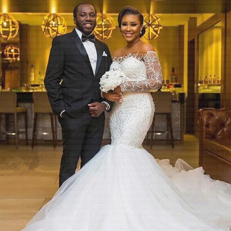 New African Mermaid Wedding Dress 2022 Luxury Lace Off the Shoulder Wedding Gown
New African Mermaid Wedding Dress 2022 Luxury Lace Off the Shoulder Wedding Gown