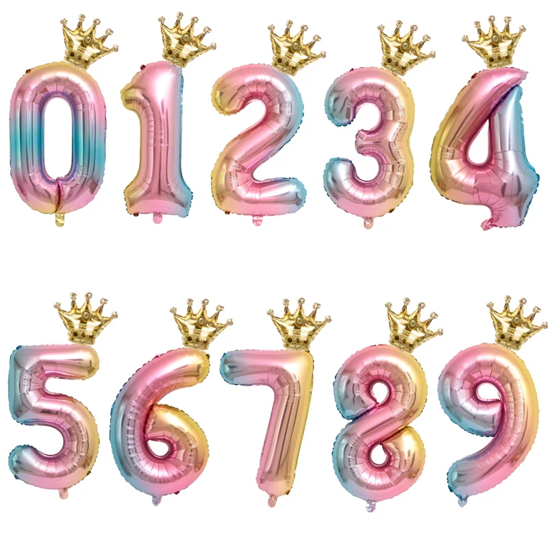 2PCS 30inch Rainbow Gradient Number Balloons With Gold Crown Party Foil Balloon Wedding Birthday Party Decorations Kids Globos
2PCS 30inch Rainbow Gradient Number Balloons With Gold Crown Party Foil Balloon Wedding Birthday Party Decorations Kids Globos