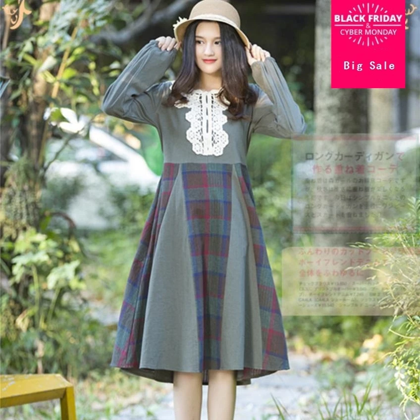 Mori girl Lolita cotton and linen lace patchwork cute dress female 2018 summer new japanese sweet high waist slim dress L804
Mori girl Lolita cotton and linen lace patchwork cute dress female 2018 summer new japanese sweet high waist slim dress L804