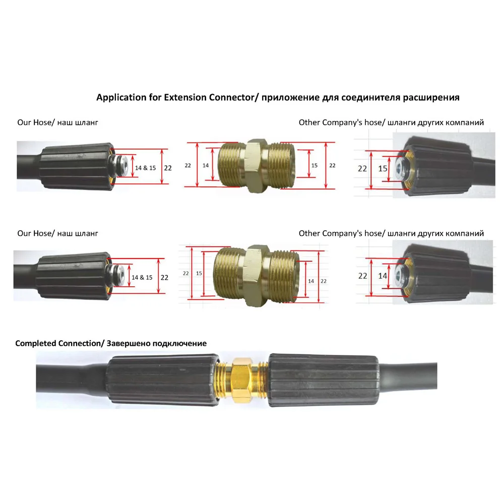 High Pressure Washer Hose Cord Pipe CarWash Hose Water Cleaning Extension Hose M22-Pin 14/15 for Karcher Elitech Interskol Huter
High Pressure Washer Hose Cord Pipe CarWash Hose Water Cleaning Extension Hose M22-Pin 14/15 for Karcher Elitech Interskol Huter