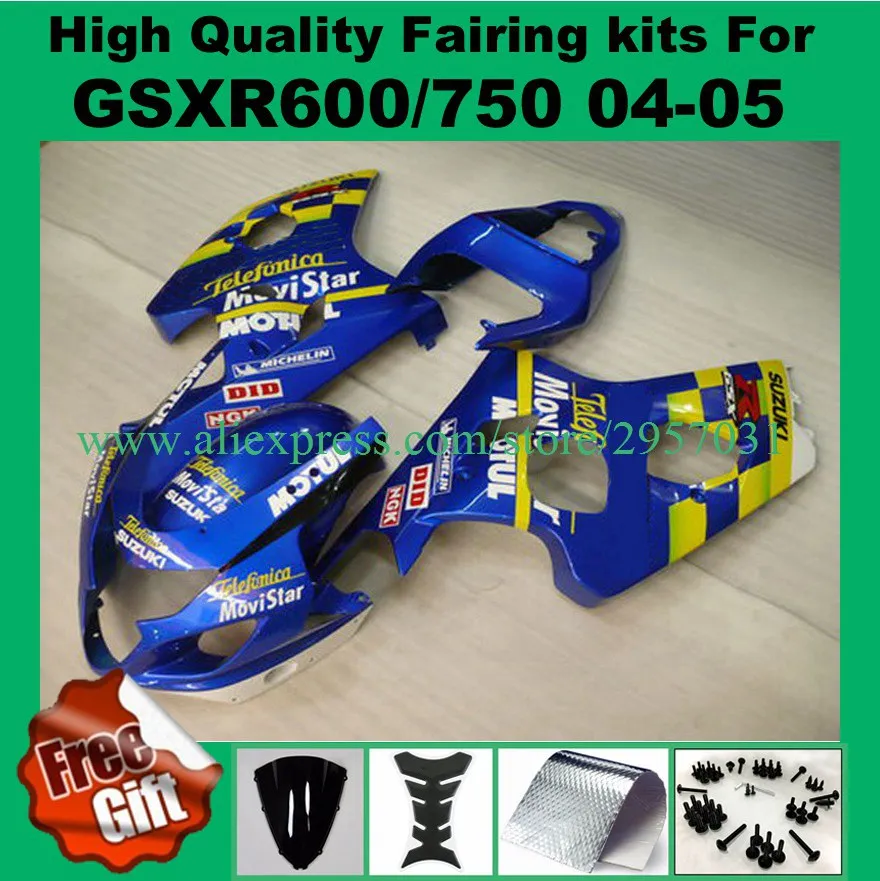 9GIFTS,100%Fit Fairing kit for GSXR600 GSXR750 04 05 SUZUKI GSXR600 750 2004 2005 fairings K4 K5 injection molding blue
9GIFTS,100%Fit Fairing kit for GSXR600 GSXR750 04 05 SUZUKI GSXR600 750 2004 2005 fairings K4 K5 injection molding blue