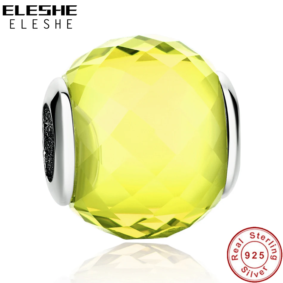 100% Soild 925 Sterling Silver Charms Yellow Clear CZ Glass Beads Fit Original Charms Bracelets berloque pulsera Jewelry
100% Soild 925 Sterling Silver Charms Yellow Clear CZ Glass Beads Fit Original Charms Bracelets berloque pulsera Jewelry