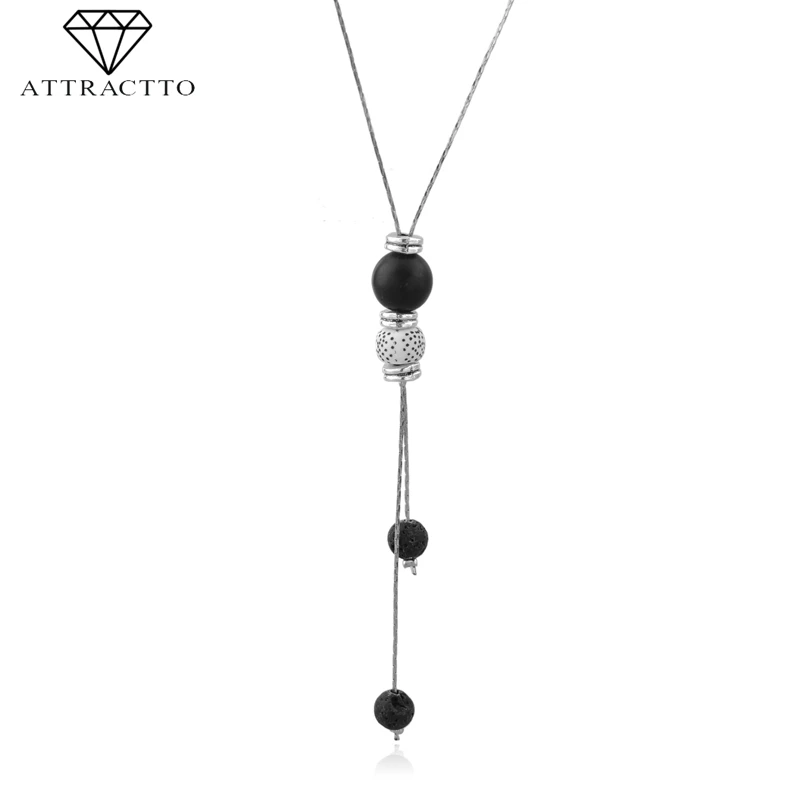 ATTRACTTO Lava Natural Stone Beads Necklaces&Pendants For Women Chain Long Adjustable Necklace Charm Jewelry Necklace SNE190013
ATTRACTTO Lava Natural Stone Beads Necklaces&Pendants For Women Chain Long Adjustable Necklace Charm Jewelry Necklace SNE190013