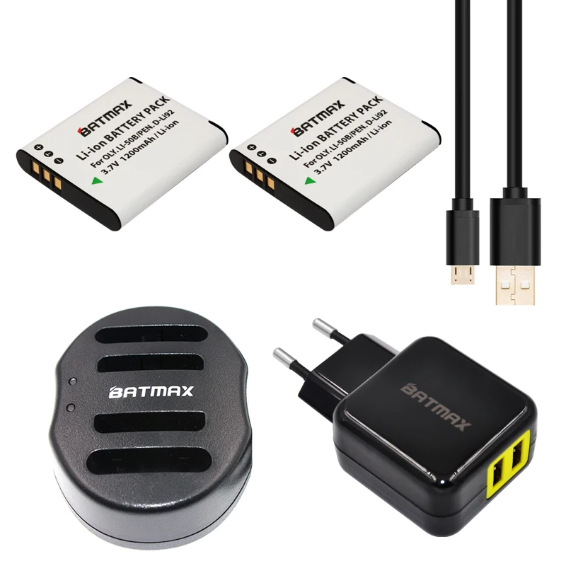2pcs High-Capacity LI-50B 1200mAh Batteries + Charger/An EU/US AC Adapter for Select Olympus Stylus Tough Series Digital Cameras
2pcs High-Capacity LI-50B 1200mAh Batteries + Charger/An EU/US AC Adapter for Select Olympus Stylus Tough Series Digital Cameras