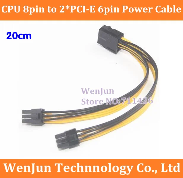20PCS High Quality 20cm CPU 8pin Female to 2* PCI-E Video Card 6pin Power Cable 18AWG wire
20PCS High Quality 20cm CPU 8pin Female to 2* PCI-E Video Card 6pin Power Cable 18AWG wire