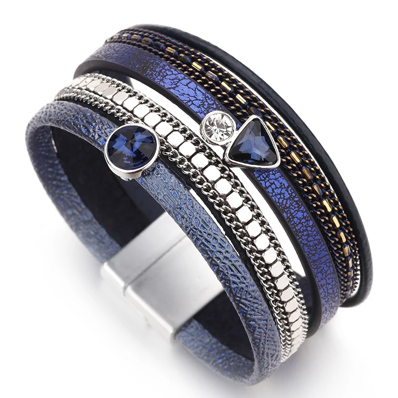 Amorcome Multilayer Leather Bracelets for Women Trendy Rhinestone Crystal Charm Femme Wide Bracelets & Bangles Female Jewelry
Amorcome Multilayer Leather Bracelets for Women Trendy Rhinestone Crystal Charm Femme Wide Bracelets & Bangles Female Jewelry