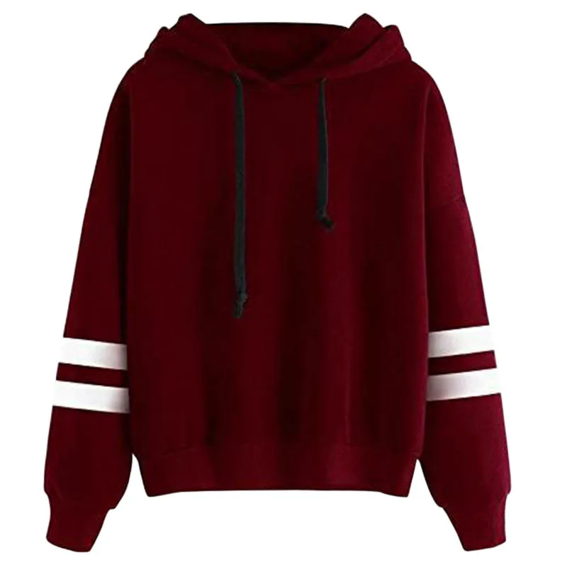 Fashion Autumn Winter Women Sweatshirt Tops Solid Drawstring Long Sleeve Striped Loose Hoodies Ladies Pullover
Fashion Autumn Winter Women Sweatshirt Tops Solid Drawstring Long Sleeve Striped Loose Hoodies Ladies Pullover