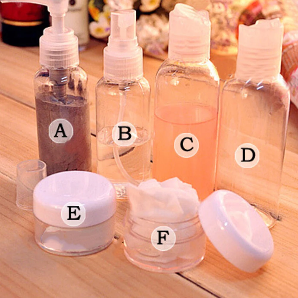Fashion Mini Plastic Transparent Small Empty Spray Cream Bottles For Travel Make Up Skin Care Refillable Hot Sale 6Pcs/Set
Fashion Mini Plastic Transparent Small Empty Spray Cream Bottles For Travel Make Up Skin Care Refillable Hot Sale 6Pcs/Set