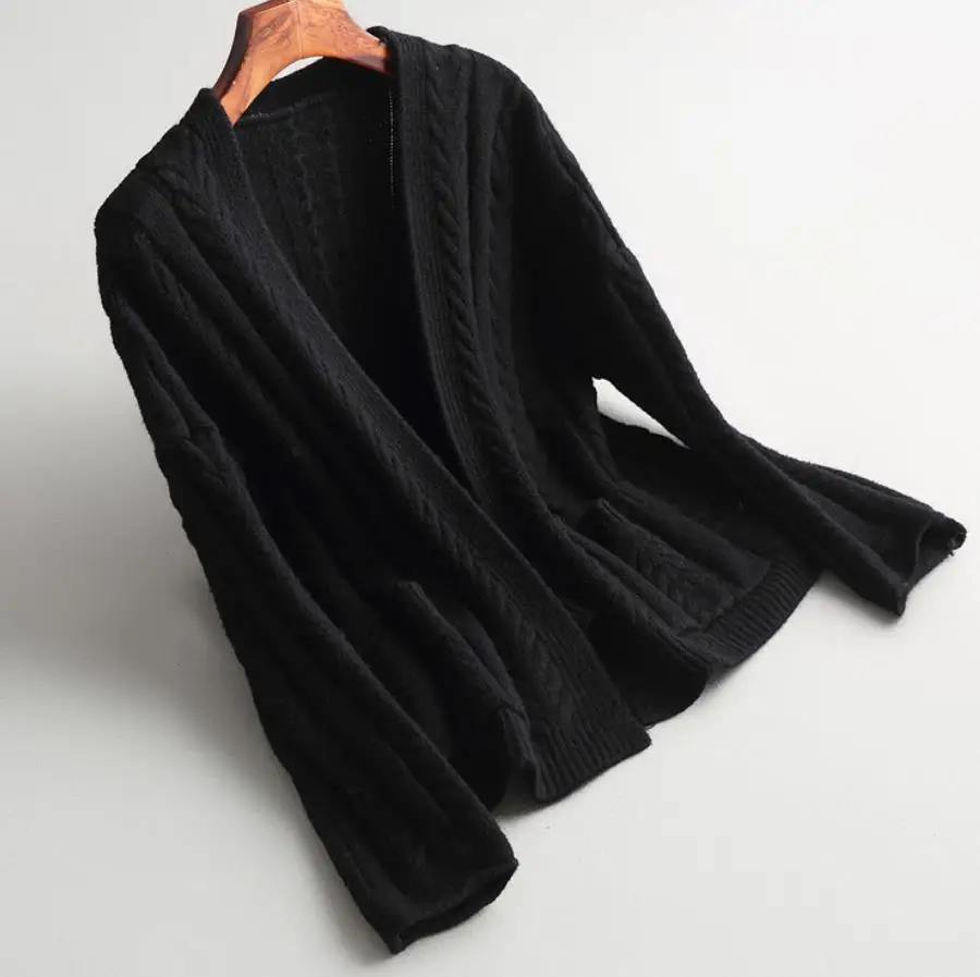 Wool Blends Knitted Cardigan Women Spring Autumn Twist Knitting Sweater Jacket Female Cardigan
Wool Blends Knitted Cardigan Women Spring Autumn Twist Knitting Sweater Jacket Female Cardigan