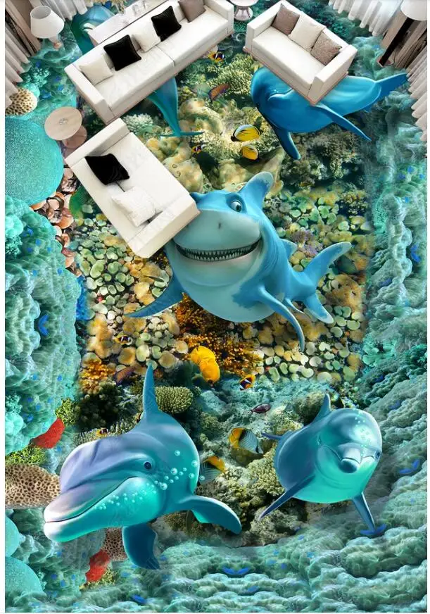 Custom photo 3d flooring PVC self adhesion wall paper Sea world whale dolphin seaweed home decor wallpaper for walls 3 d
Custom photo 3d flooring PVC self adhesion wall paper Sea world whale dolphin seaweed home decor wallpaper for walls 3 d