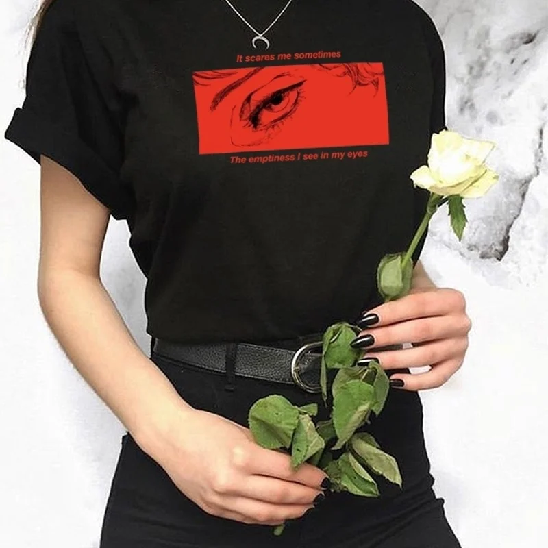 Модная черная аниме футболка JF The Emptiness I See In My Eyes унисекс Tumblr модная футболка в стиле гранж 90-х, Топ в стиле Харадзюку
Модная черная аниме футболка JF The Emptiness I See In My Eyes унисекс Tumblr модная футболка в стиле гранж 90-х, Топ в стиле Харадзюку