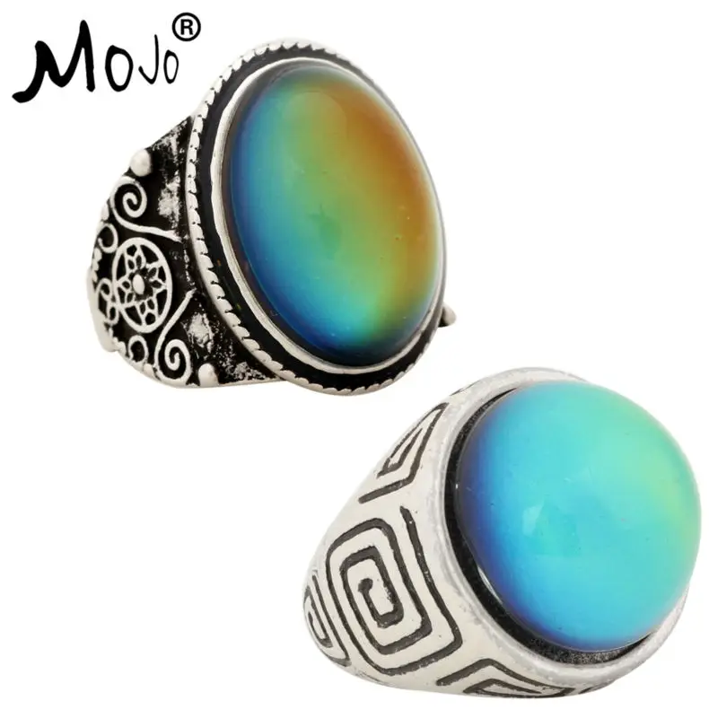 2PCS Antique Silver Plated Color Changing Mood Rings Changing Color Temperature Emotion Feeling Rings Set For Women/Men 004-044
2PCS Antique Silver Plated Color Changing Mood Rings Changing Color Temperature Emotion Feeling Rings Set For Women/Men 004-044