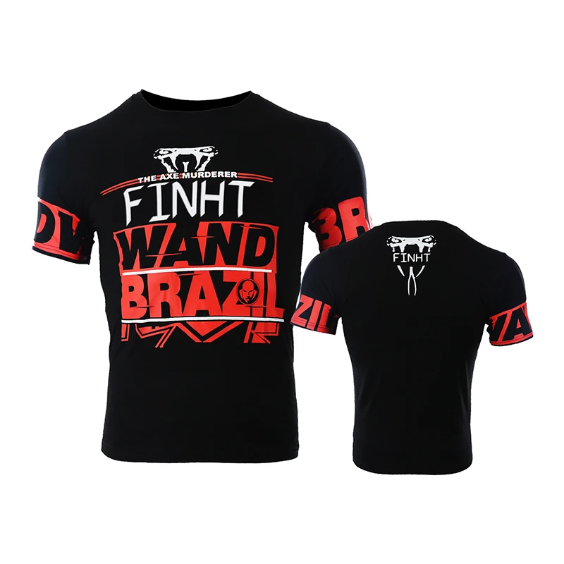Новая летняя футболка с короткими рукавами для занятий фитнесом MMA Мужская бега