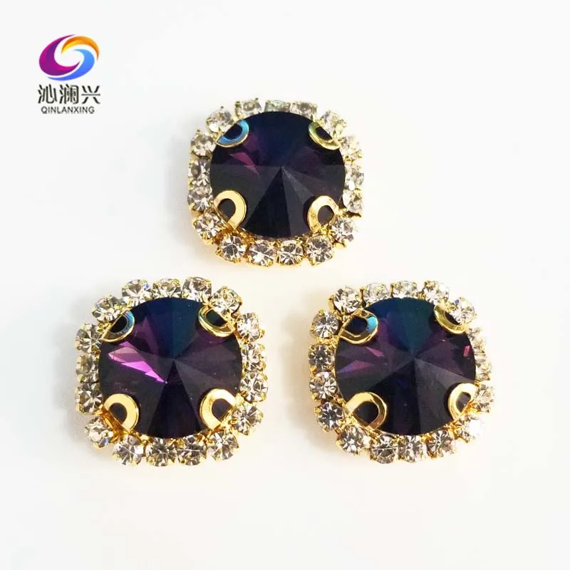Deep purple Round shape top glass crystal rhinestones with hole,golden bottom sew on stone for Diy Clothing accessories
Deep purple Round shape top glass crystal rhinestones with hole,golden bottom sew on stone for Diy Clothing accessories