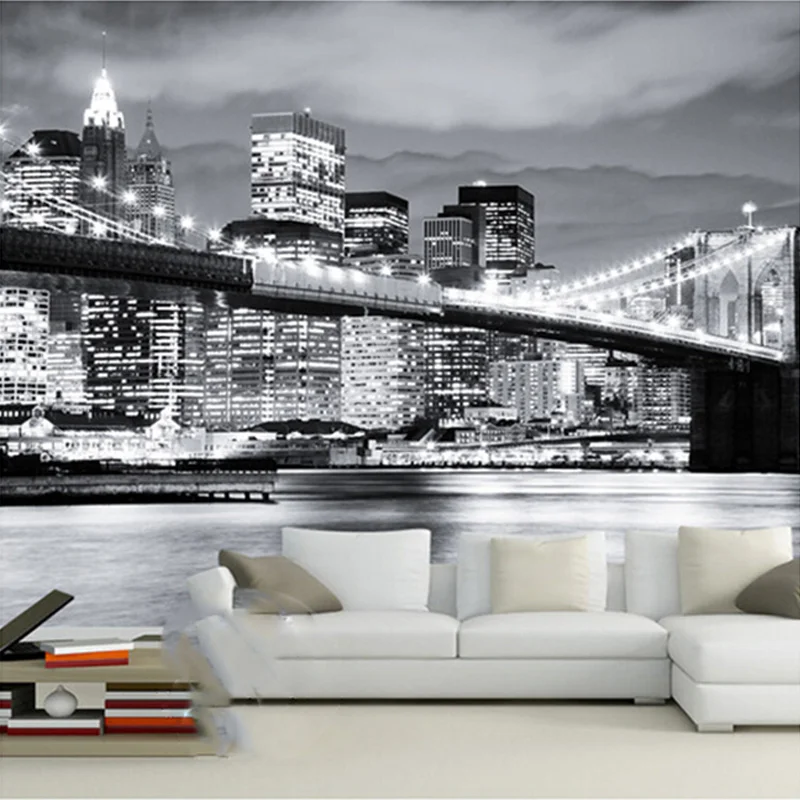 Personalized Customization Black And White City Bridge Landscape Photo Mural Wallpaper Modern Simple Living Room Backdrop Wall
Personalized Customization Black And White City Bridge Landscape Photo Mural Wallpaper Modern Simple Living Room Backdrop Wall