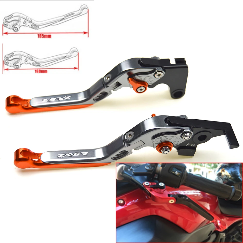 Регулируемые складные рычаги тормозной муфты для Kawasaki ZX6R 2000 2001 2002 2003 2004 с логотипом (ZX6R)
Регулируемые складные рычаги тормозной муфты для Kawasaki ZX6R 2000 2001 2002 2003 2004 с логотипом (ZX6R)