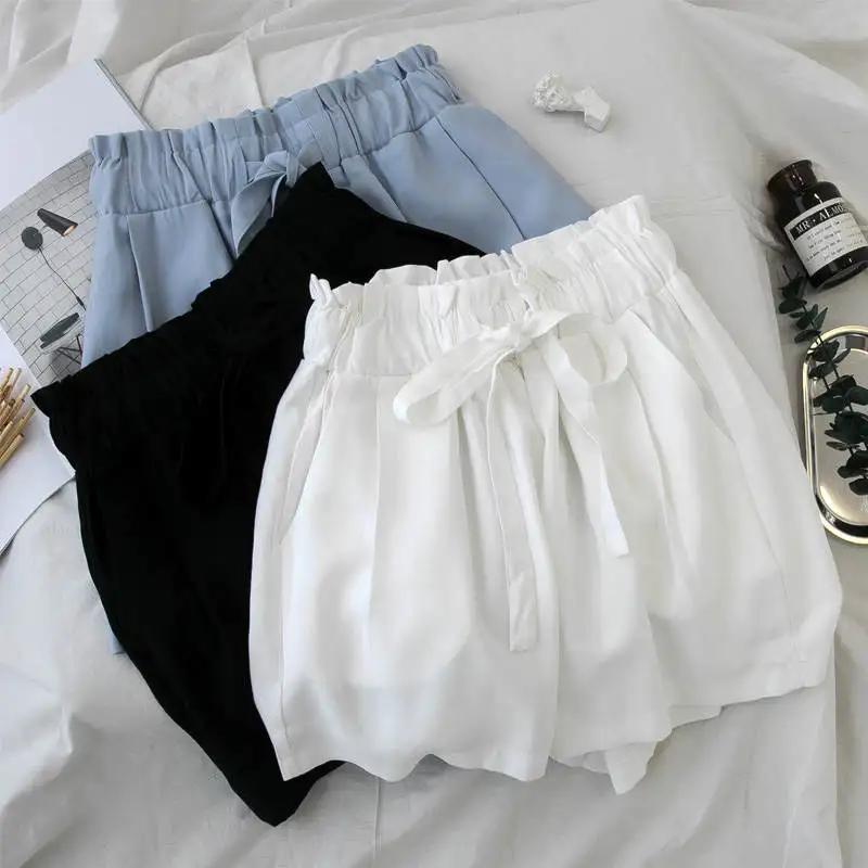 New Lace Up High Waist Wide Leg Summer Shorts White Black Shorts Women Loose Casual Soft Short Femme Beach Women Shorts RE2207
New Lace Up High Waist Wide Leg Summer Shorts White Black Shorts Women Loose Casual Soft Short Femme Beach Women Shorts RE2207