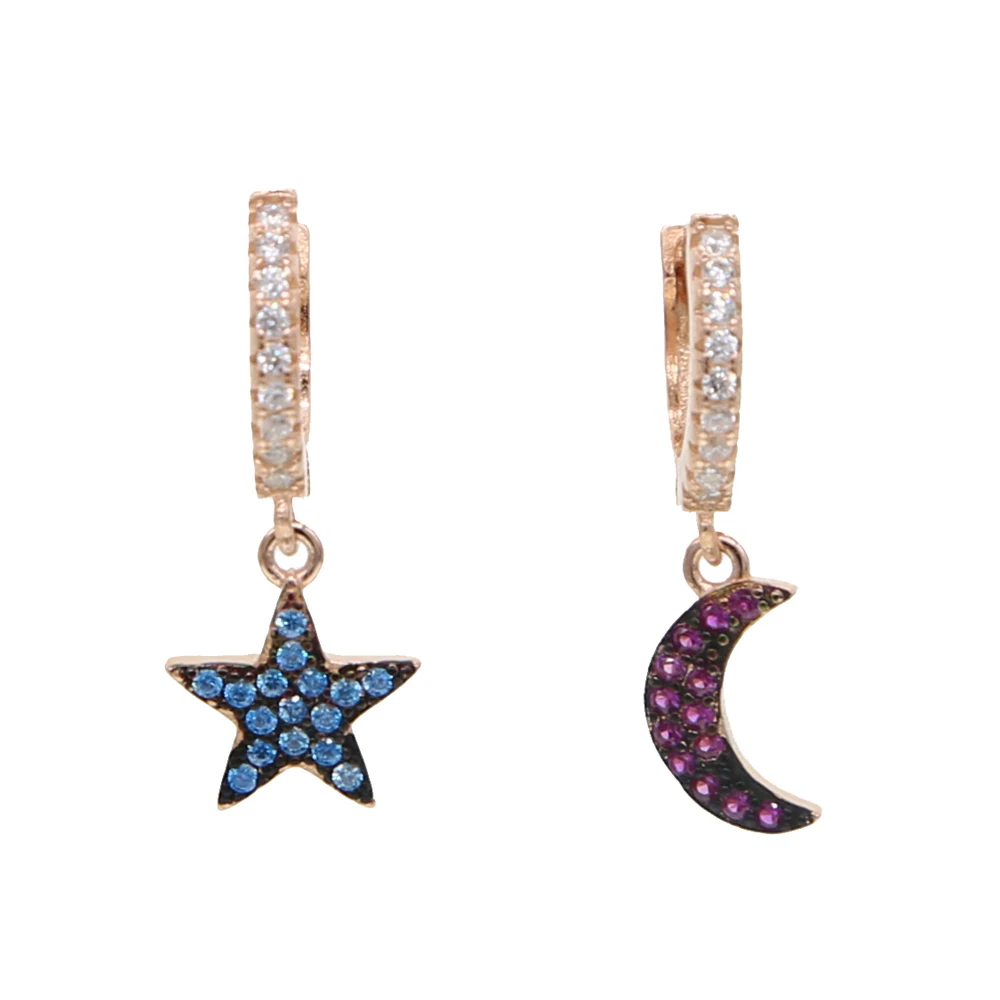 925 sterling silver classic moon star earring fine fashion women jewelry blue star red moon drop charm ear jewelry
925 sterling silver classic moon star earring fine fashion women jewelry blue star red moon drop charm ear jewelry