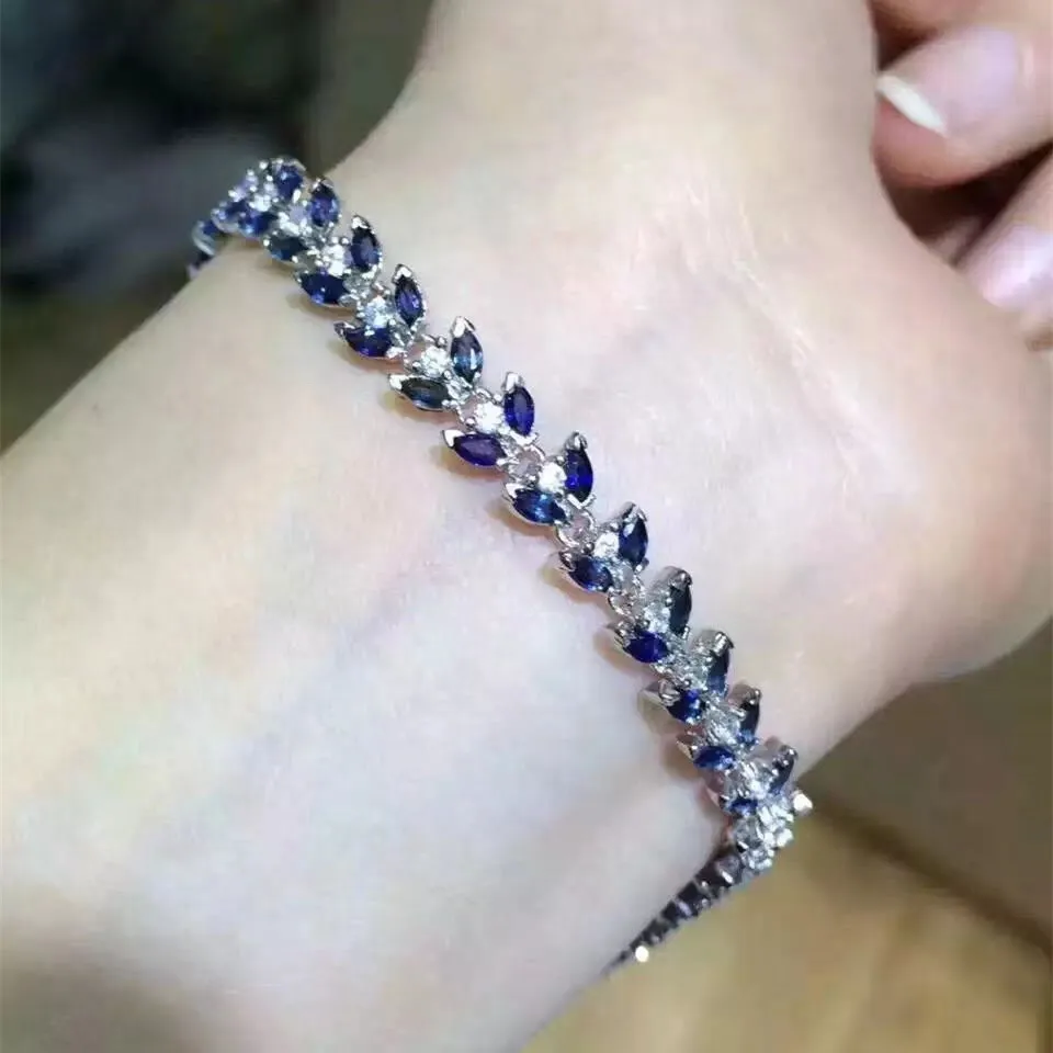 Natural Sapphire Bracelets Luxurious Genuine Gemstone Chain Bracelets Sterling silver female fine Jewelry Free shipping sale #93
Natural Sapphire Bracelets Luxurious Genuine Gemstone Chain Bracelets Sterling silver female fine Jewelry Free shipping sale #93