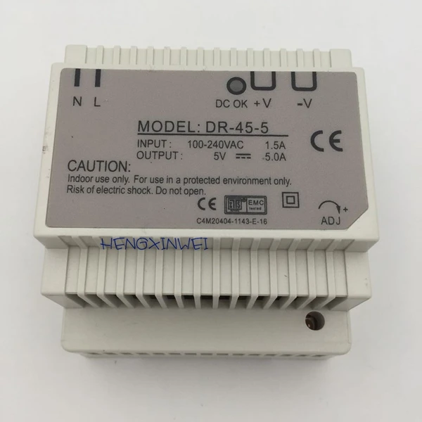 Высокое качество din-рейка Один выход импульсный источник питания DR-45-5 45W 5V 5A ac dc