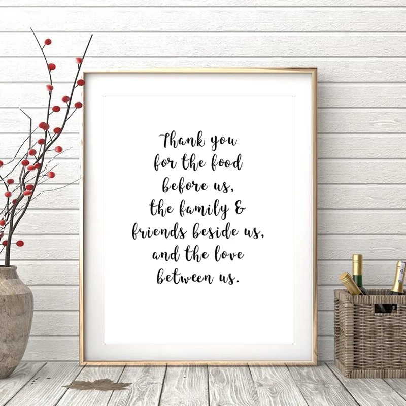 Thank You For The Food Before Us Kitchen Decor Canvas Paintings Black and White POP Wall Art Posters Pictures Home Decoration
Thank You For The Food Before Us Kitchen Decor Canvas Paintings Black and White POP Wall Art Posters Pictures Home Decoration