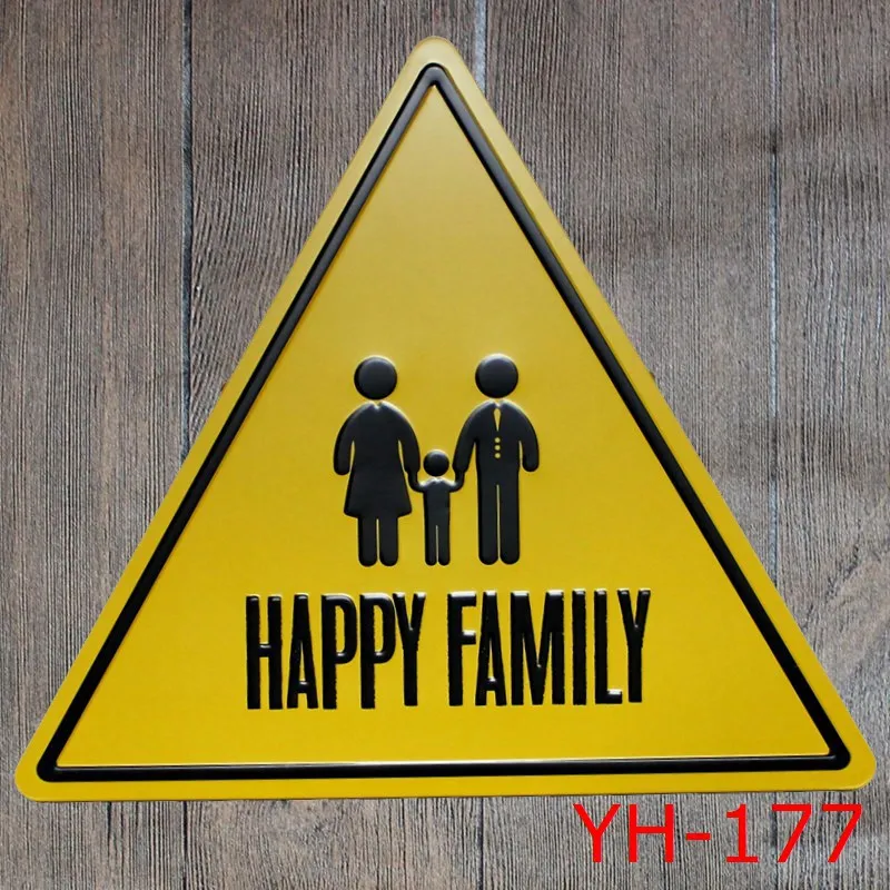 HAPPY FAMILY Triangle Shape Tin signs IRON Wall Sticker Metal Tin Sign Coffee Shop Wall Decor House&Garden decor
HAPPY FAMILY Triangle Shape Tin signs IRON Wall Sticker Metal Tin Sign Coffee Shop Wall Decor House&Garden decor