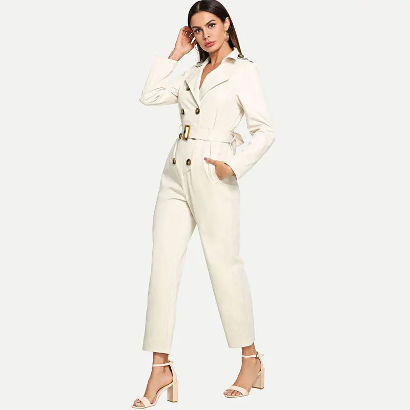 Women Long Sleeve White Jumpsuit with Belt Double Breasted Elegant Office Work Jumpsuits For Women 2018 Straight Leg Long Pants
Women Long Sleeve White Jumpsuit with Belt Double Breasted Elegant Office Work Jumpsuits For Women 2018 Straight Leg Long Pants
