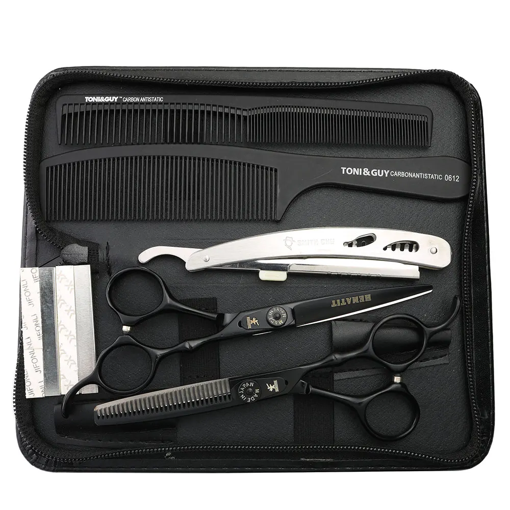 6 inch Black hair scissors spring adjustment Japanese 440C hairdressing scissors barber cutting and thinning scissors and razor
6 inch Black hair scissors spring adjustment Japanese 440C hairdressing scissors barber cutting and thinning scissors and razor