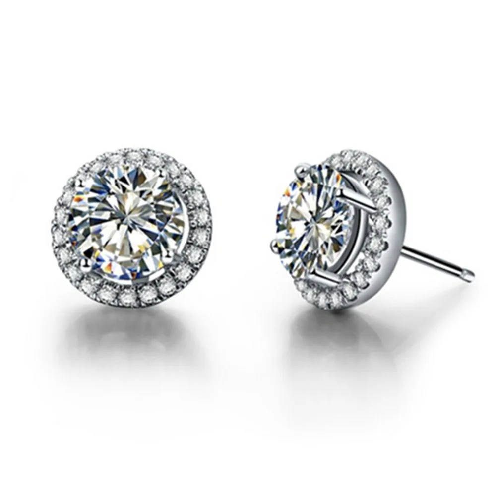 Positive 0.5CT/Piece Moissanites Halo Stud Earrings Women Engagement Solid White Gold Earrings Jewelry Earring Stud AU750
Positive 0.5CT/Piece Moissanites Halo Stud Earrings Women Engagement Solid White Gold Earrings Jewelry Earring Stud AU750