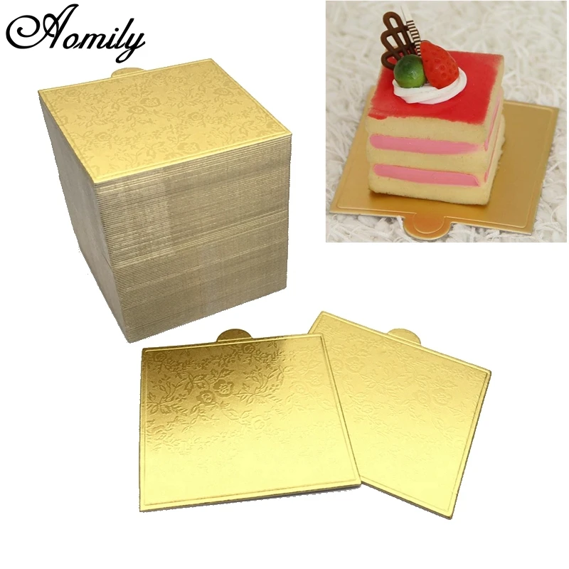 Aomily 100pcs/Set Gold Printing Square Mousse Cake Boards Paper Cupcake Dessert Displays Tray Wedding Cake Pastry Decorative Kit
Aomily 100pcs/Set Gold Printing Square Mousse Cake Boards Paper Cupcake Dessert Displays Tray Wedding Cake Pastry Decorative Kit