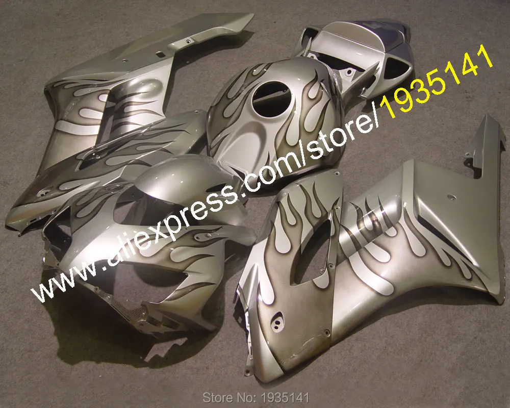 

For Honda CBR1000RR 2004 2005 CBR 1000RR CBR1000 04 05 Flame Motorcycle Aftermarket Silver Fairing (Injection molding)