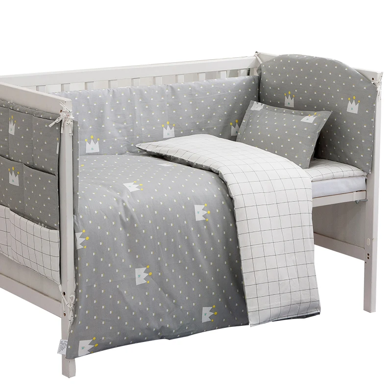 Unisex Baby Bedding Sets Grey Cotton Soft Newborn Crib Supplies Safety Guard Include Bed Quilt Cover/Bumpers Baby Room Decor
Unisex Baby Bedding Sets Grey Cotton Soft Newborn Crib Supplies Safety Guard Include Bed Quilt Cover/Bumpers Baby Room Decor