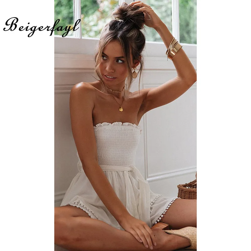 Beigerfayl 2019 новый хлопок обернутый грудь короткие джемперы комбинезоны модные