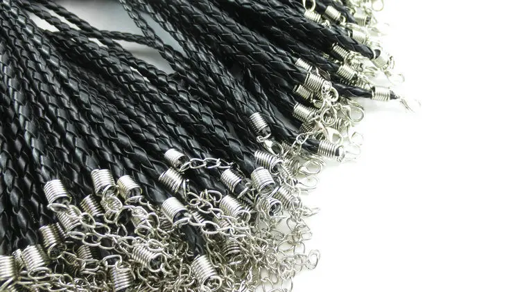 20pcs Black PU Leather Braided Cord Necklace Weave Chain Complementos Joyas Cuerda Accessories Jewelry Findings Necklaces Parts | Украшения