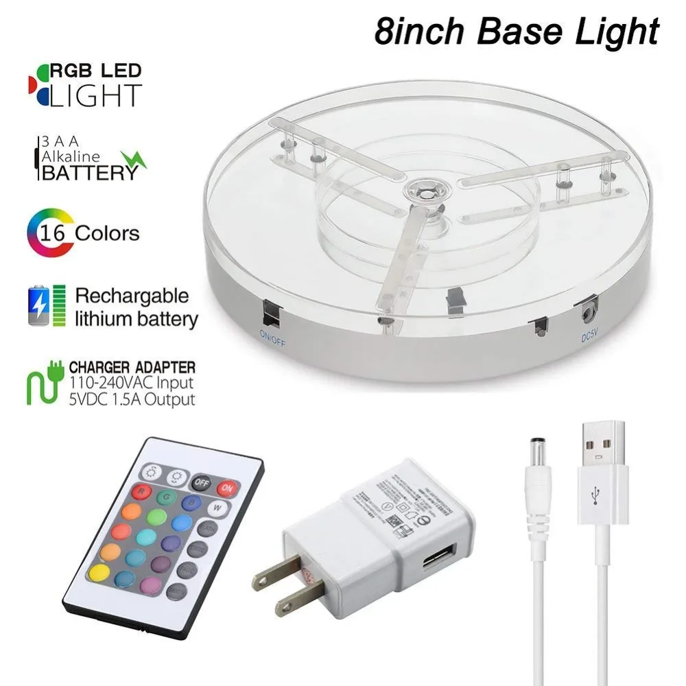 Rechargeable 8inch RGB Multicolors LED Under Vase Light Base for Wedding Centerpiece Decoration Lighting Home Floral Arrangment
Rechargeable 8inch RGB Multicolors LED Under Vase Light Base for Wedding Centerpiece Decoration Lighting Home Floral Arrangment