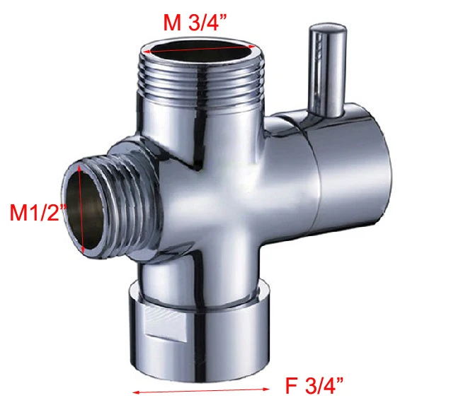 Brass 3/4" Diverter Vavle Chrome Plated Shower Set Diverter adapter for faucet Three Function Switch Adapter Valve For Toilet
Brass 3/4" Diverter Vavle Chrome Plated Shower Set Diverter adapter for faucet Three Function Switch Adapter Valve For Toilet