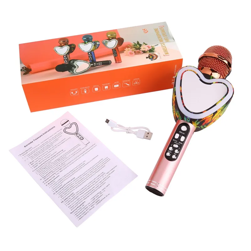 New Portable Q5 Wireless Bluetooth Karaoke Microphone with LED Light Speaker For Smartphone Perfect Home KTV Karaoke Singing
New Portable Q5 Wireless Bluetooth Karaoke Microphone with LED Light Speaker For Smartphone Perfect Home KTV Karaoke Singing