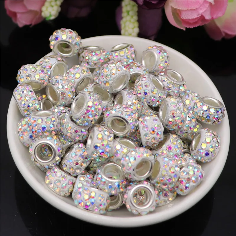 20pcs Lot Rhinestone Crystal Glass Big Hole Beads Charms fit for Pandora Bracelet Bangle Earrings for DIY Jewelry making
20pcs Lot Rhinestone Crystal Glass Big Hole Beads Charms fit for Pandora Bracelet Bangle Earrings for DIY Jewelry making