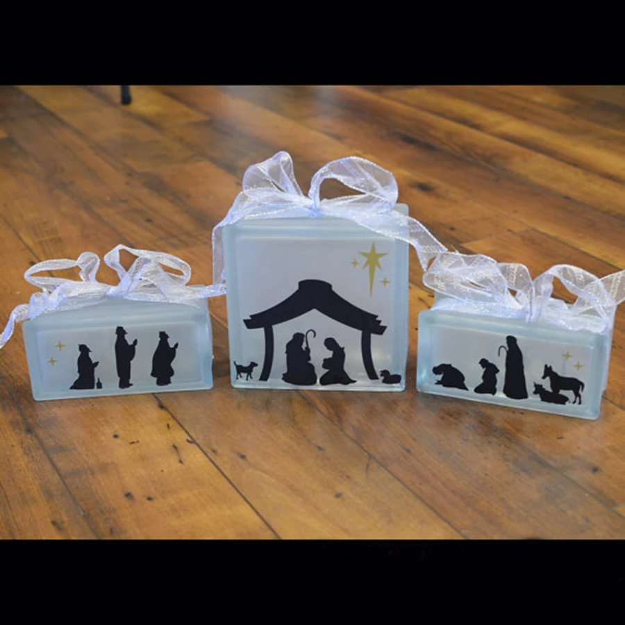 3pcs/set Nativity Scene Vinyl Lettering Decal Sticker - Fits Perfect on KraftyBlok or Glass Block Christmas Home decoration
3pcs/set Nativity Scene Vinyl Lettering Decal Sticker - Fits Perfect on KraftyBlok or Glass Block Christmas Home decoration