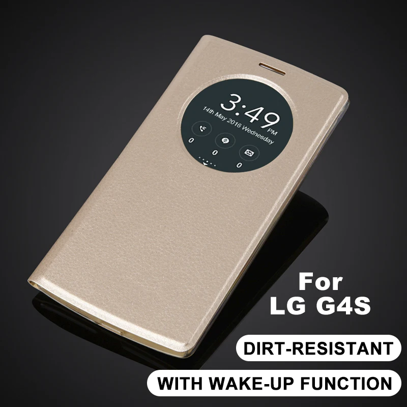 Новое поступление кожаный чехол с откидной крышкой для LG G4S быстрый круглый 2016